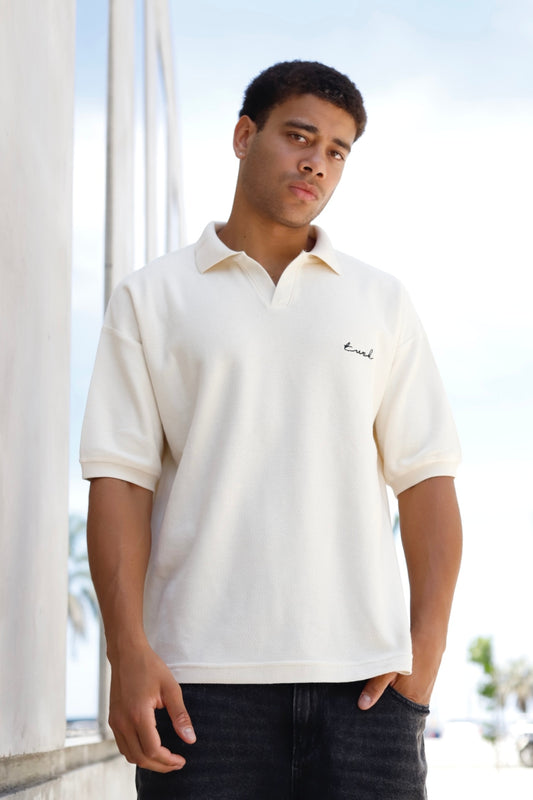 Remera Piqué Neck Crudo