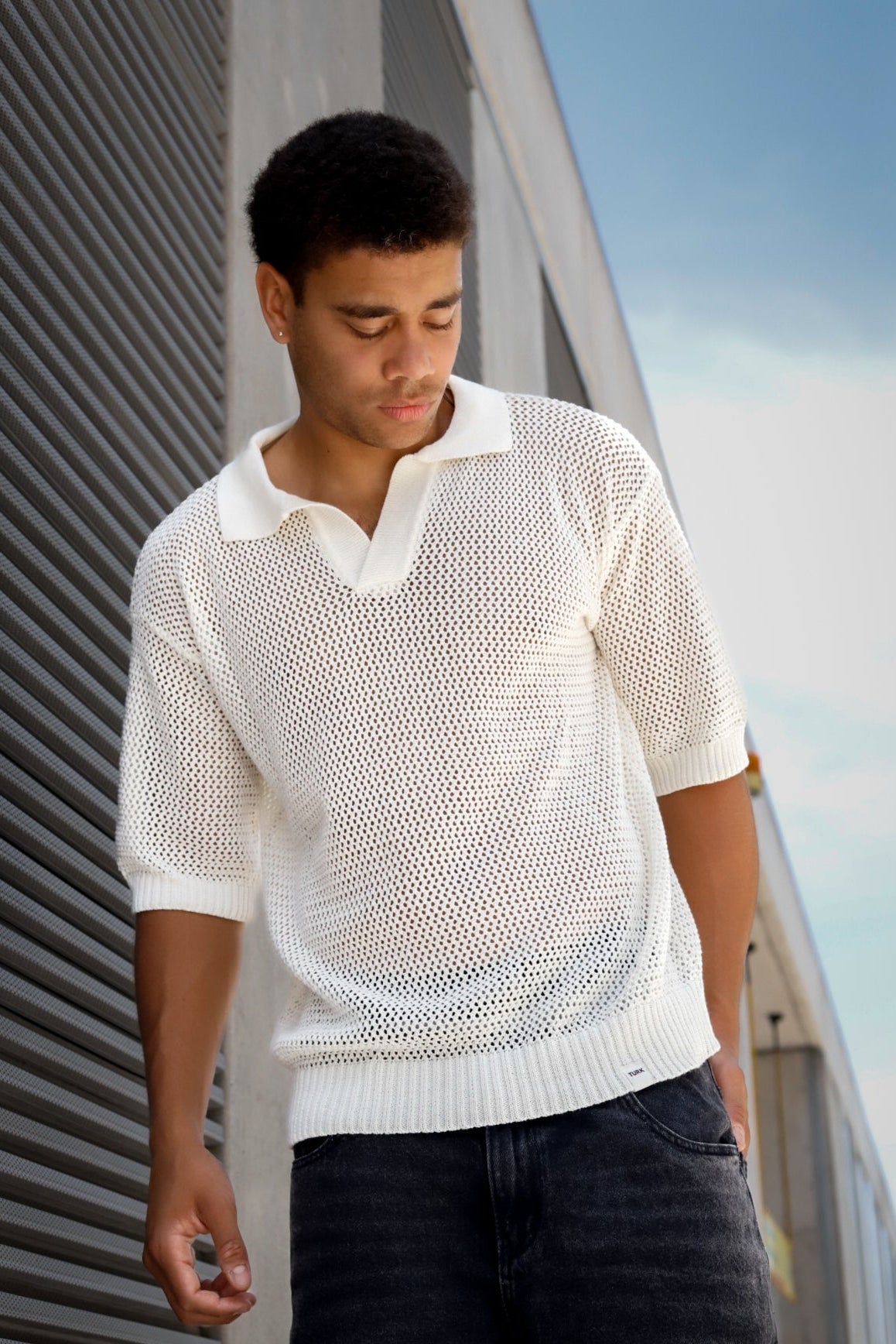 Remera Tejida Oversize Grecia Blanco