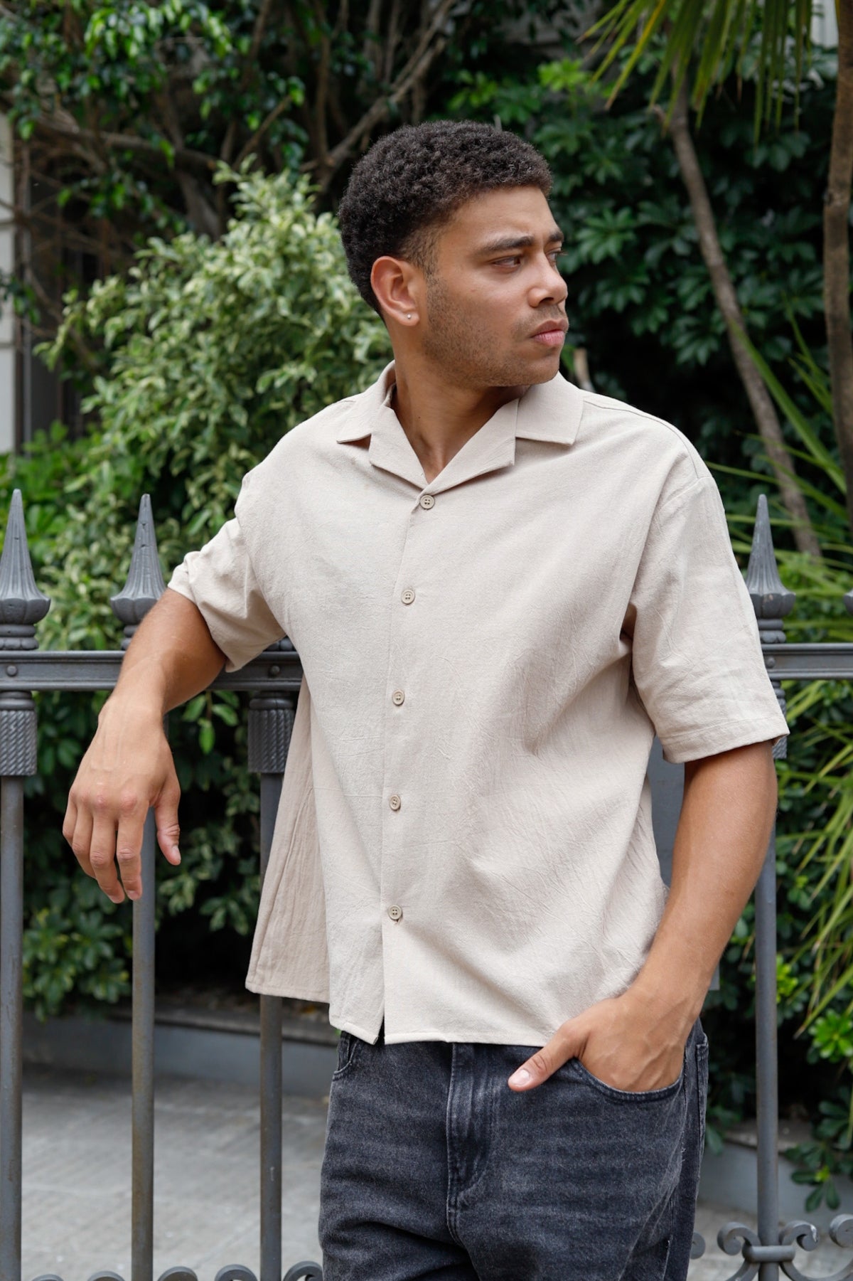 Camisa Lino Toscana Beige