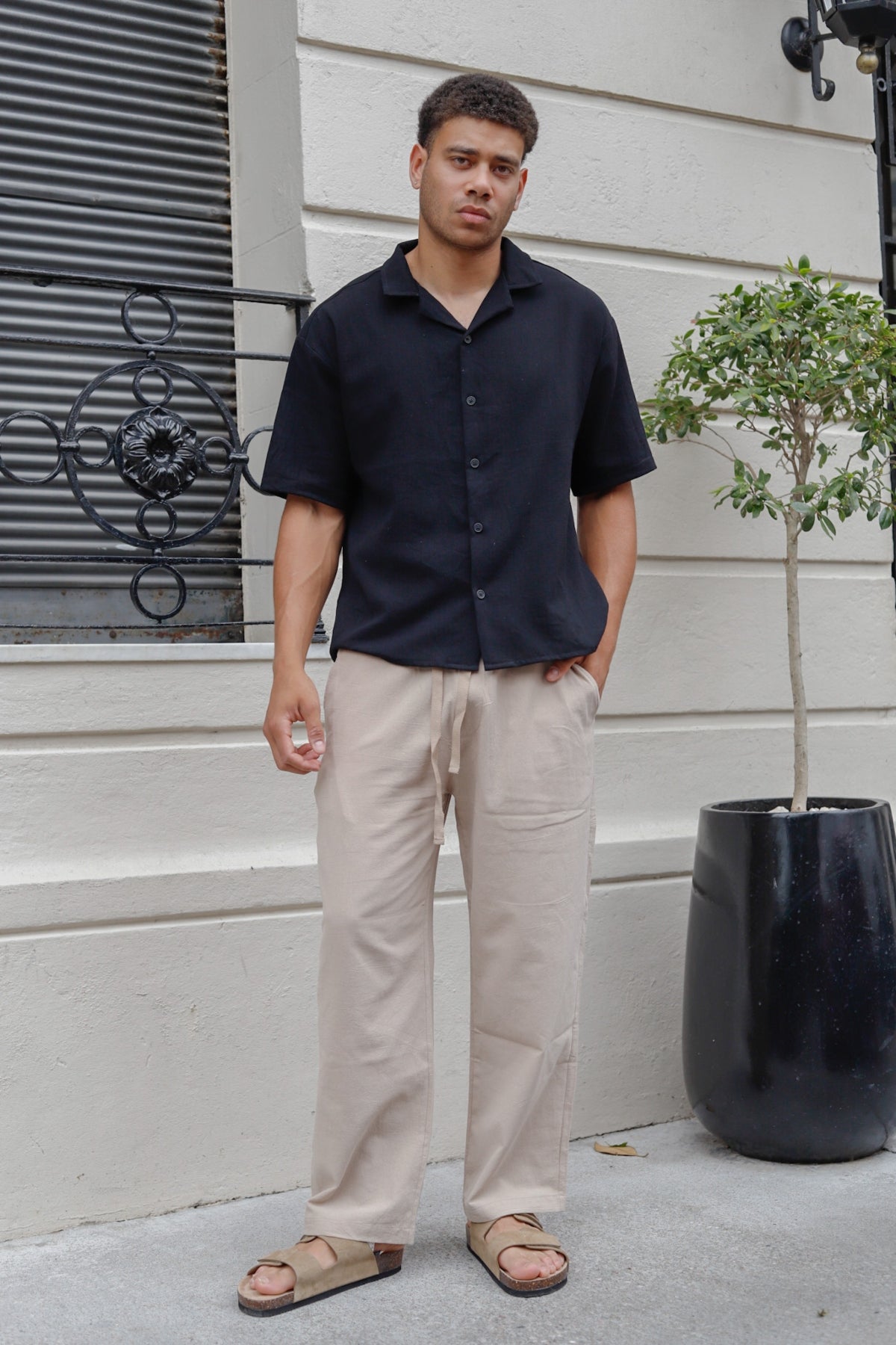 Pantalon Lino Toscana Beige