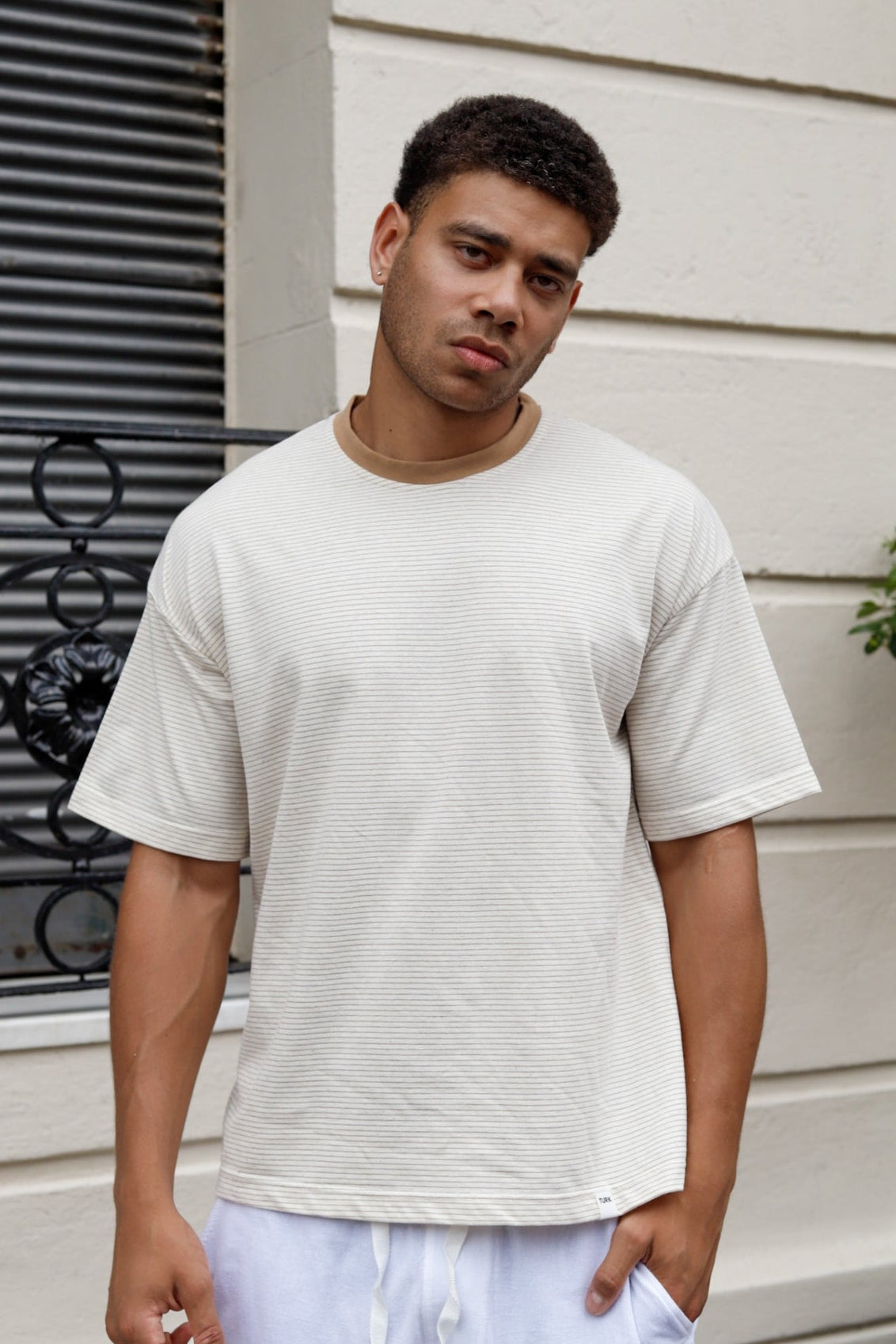 Remera Rayas Roma Beige