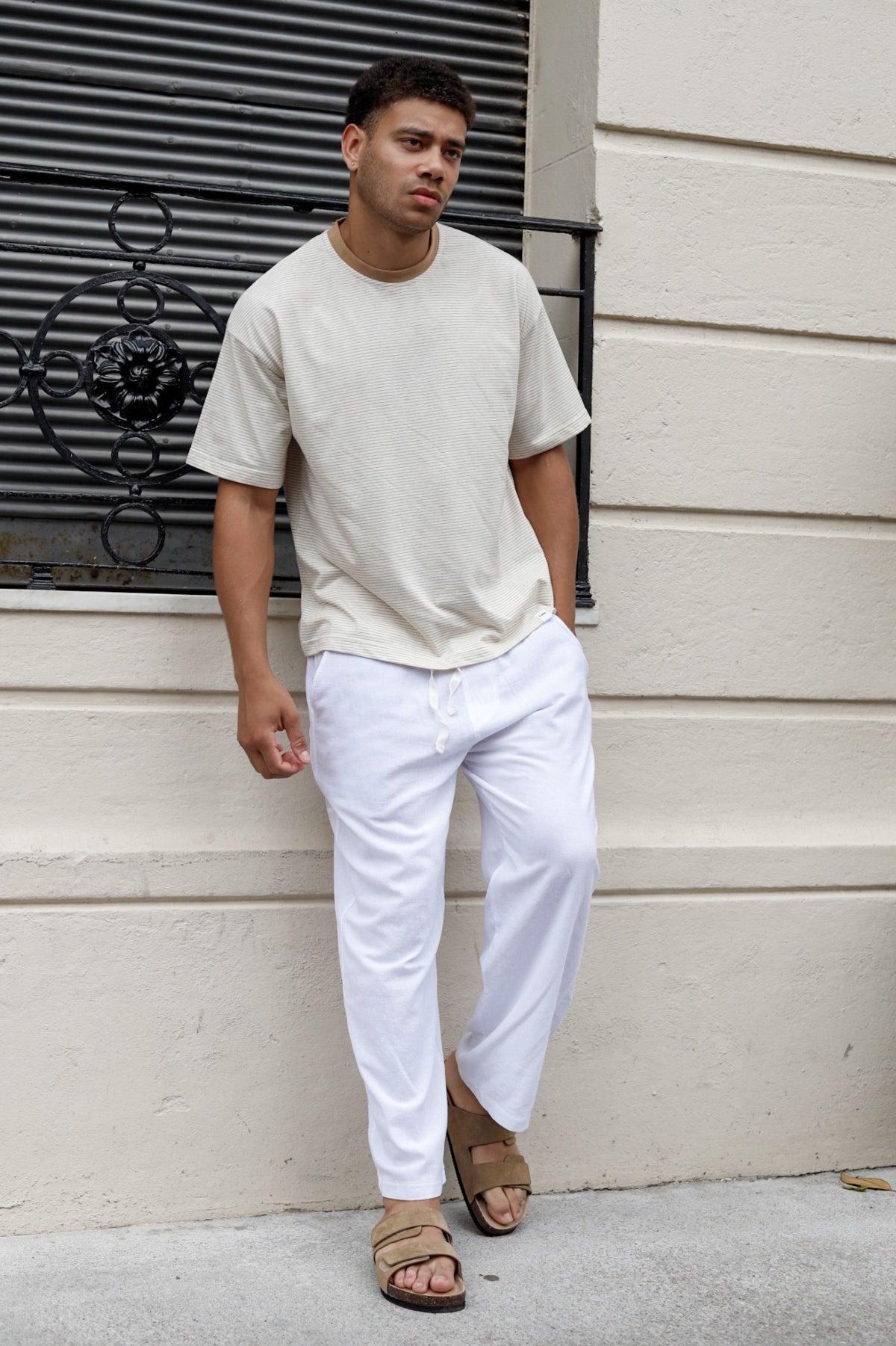 Remera Rayas Roma Beige