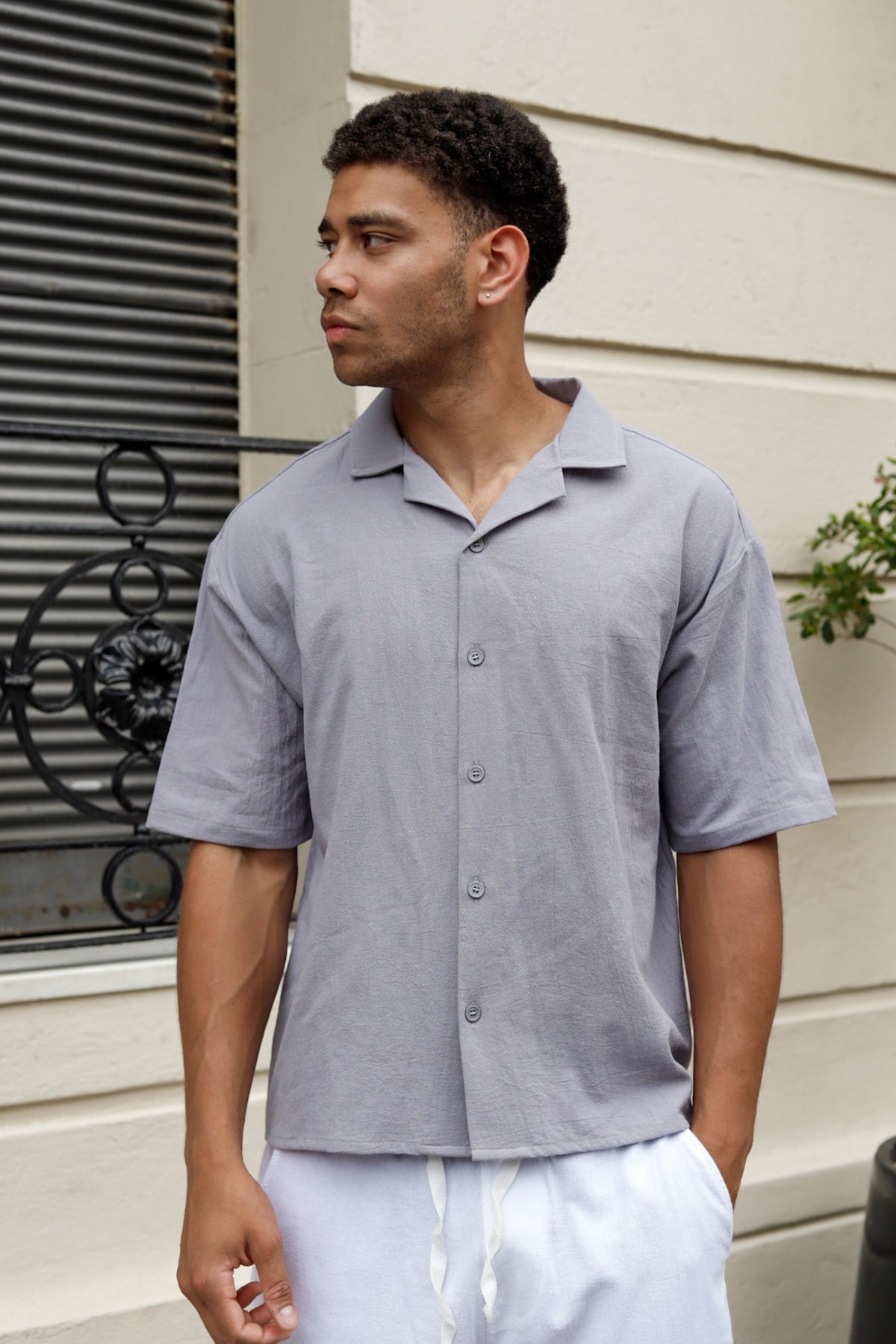 Camisa Lino Toscana Gris