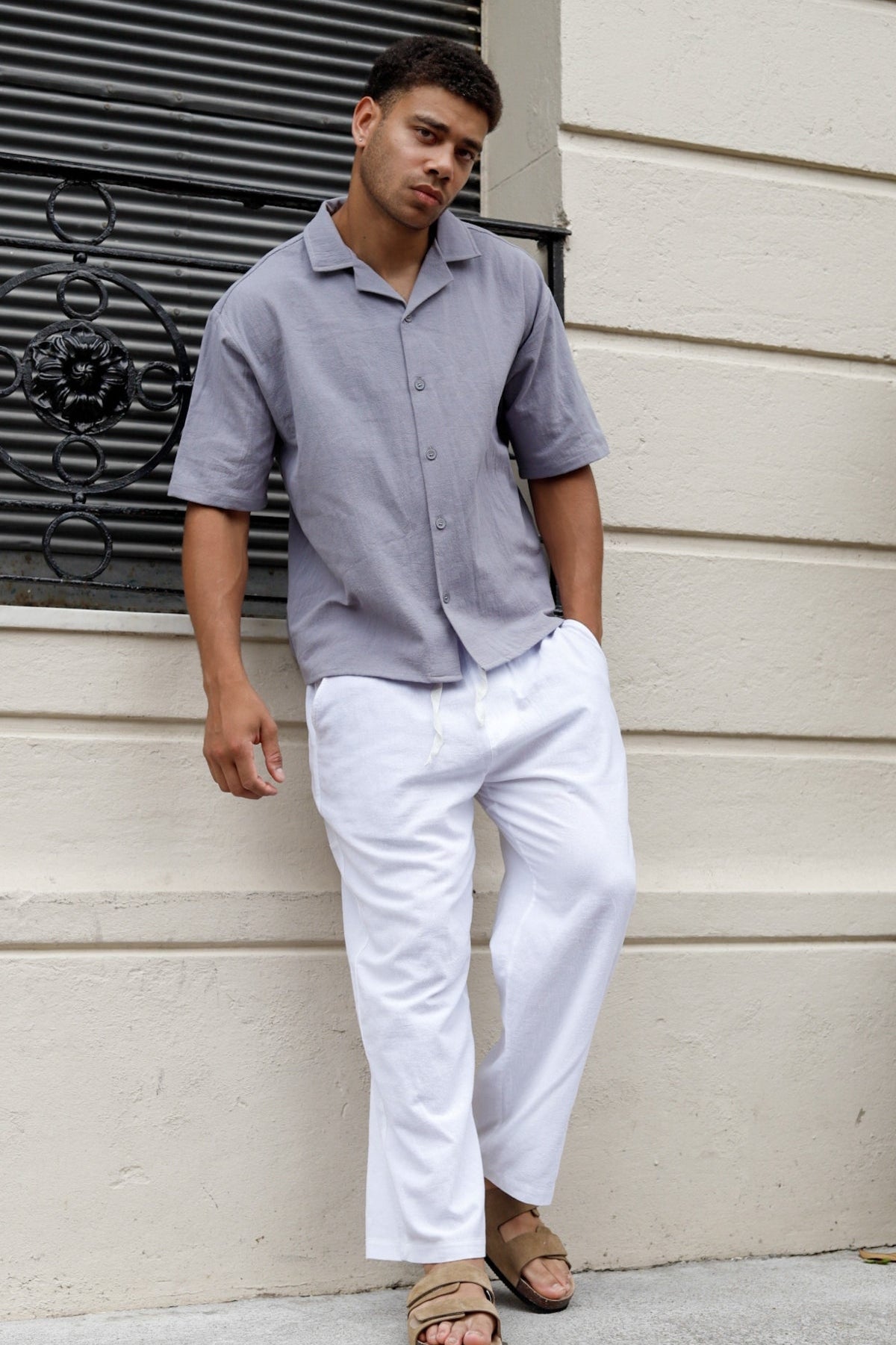 Camisa Lino Toscana Gris