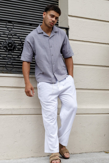Camisa Lino Toscana Gris