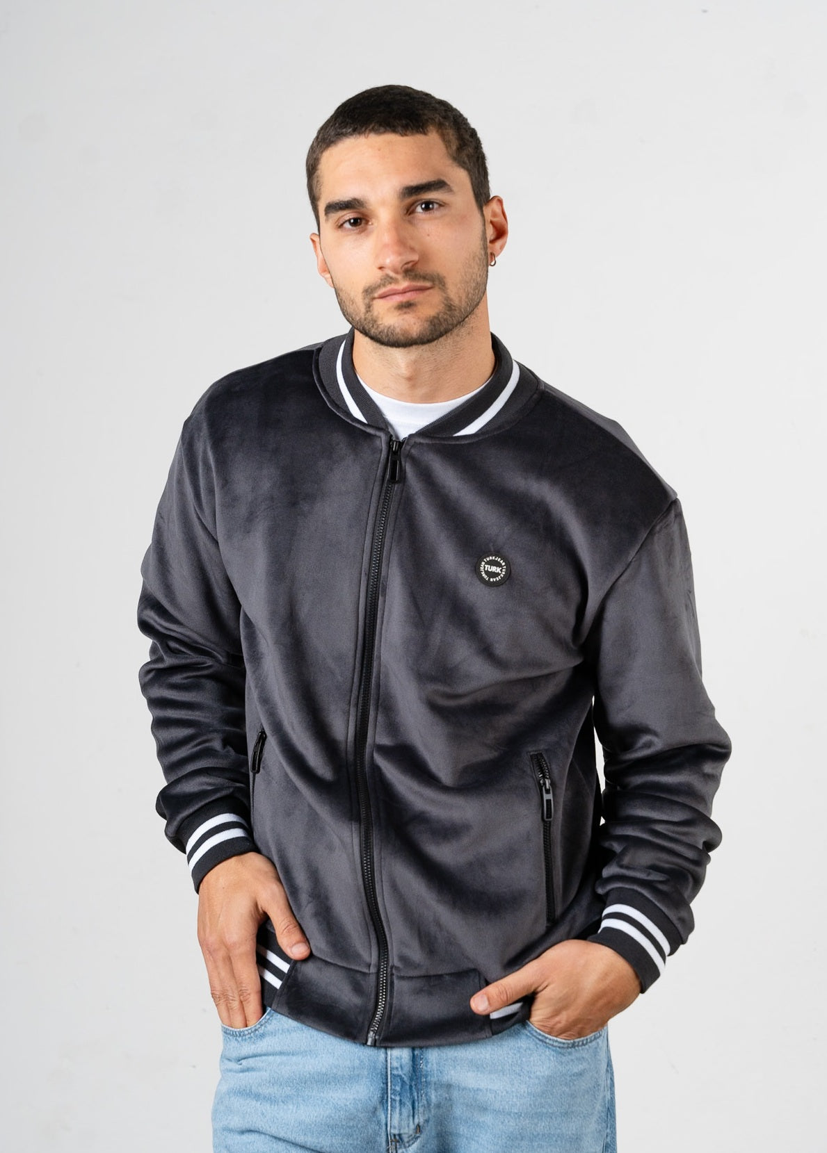 Campera Plush Denver Gris Oscuro