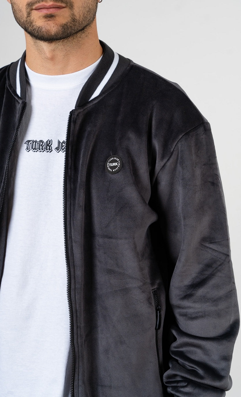 Campera Plush Denver Gris Oscuro