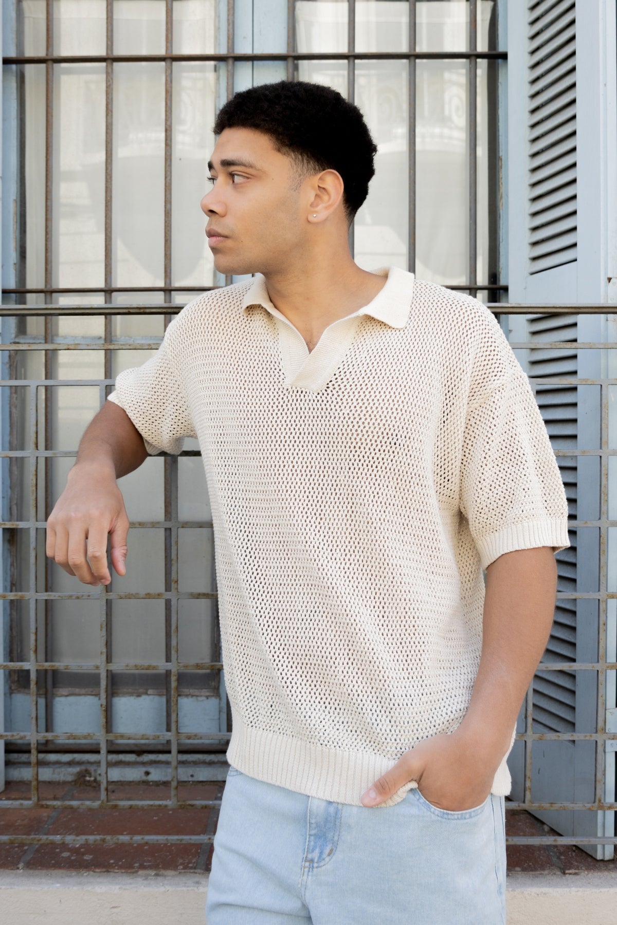 Remera Tejida Oversize Grecia Blanco