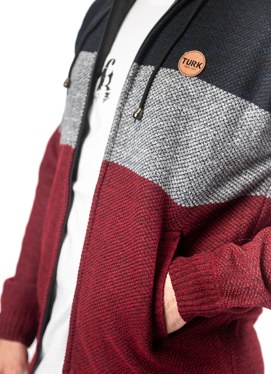 Campera Hilo Tejida Okland Bordo