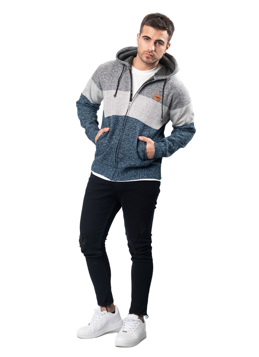 Campera Hilo Tejida Okland Celeste