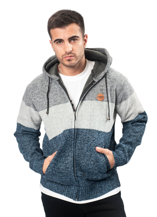 Campera Hilo Tejida Okland Celeste