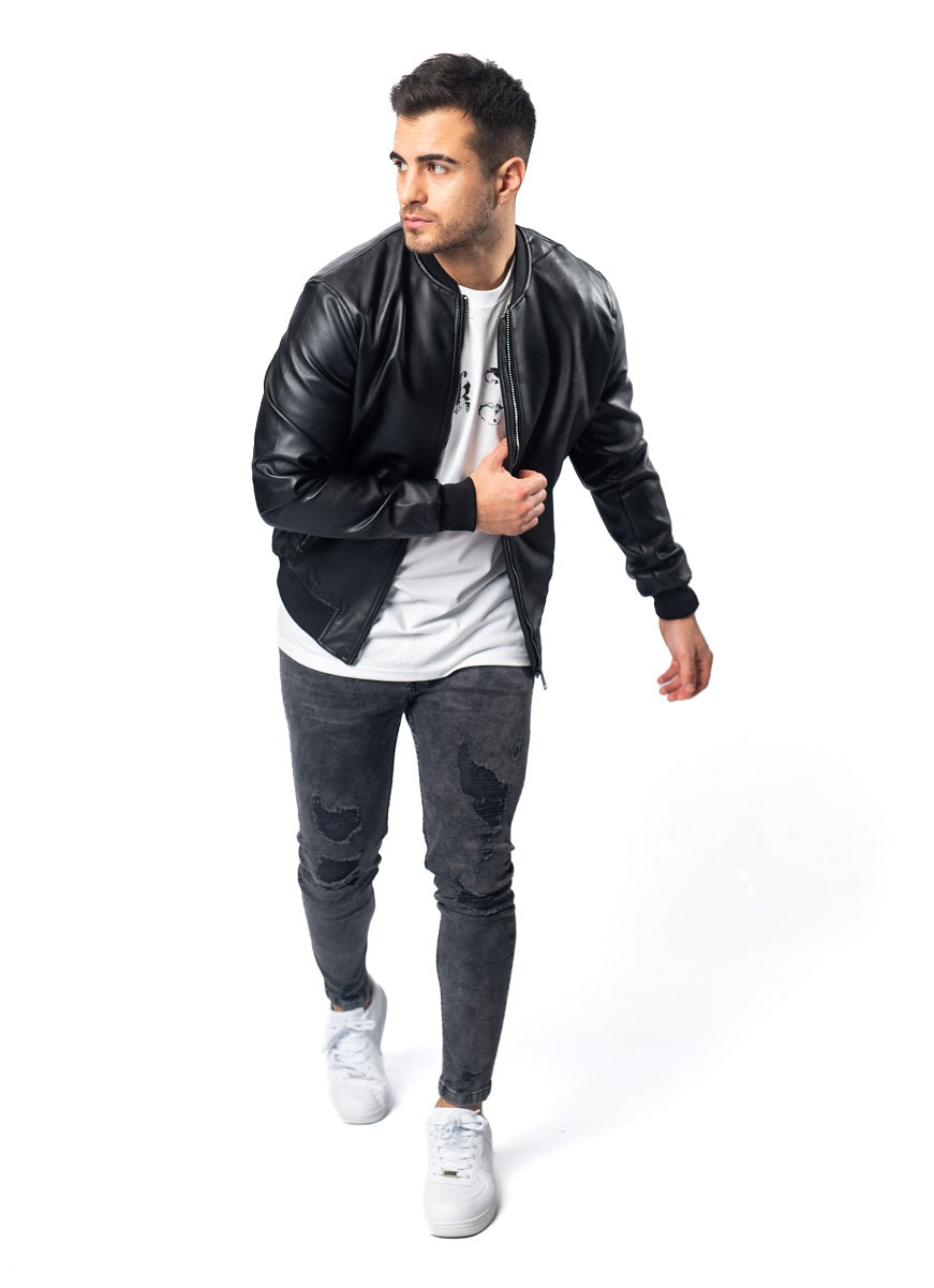 Campera Bomber Cuero Morris