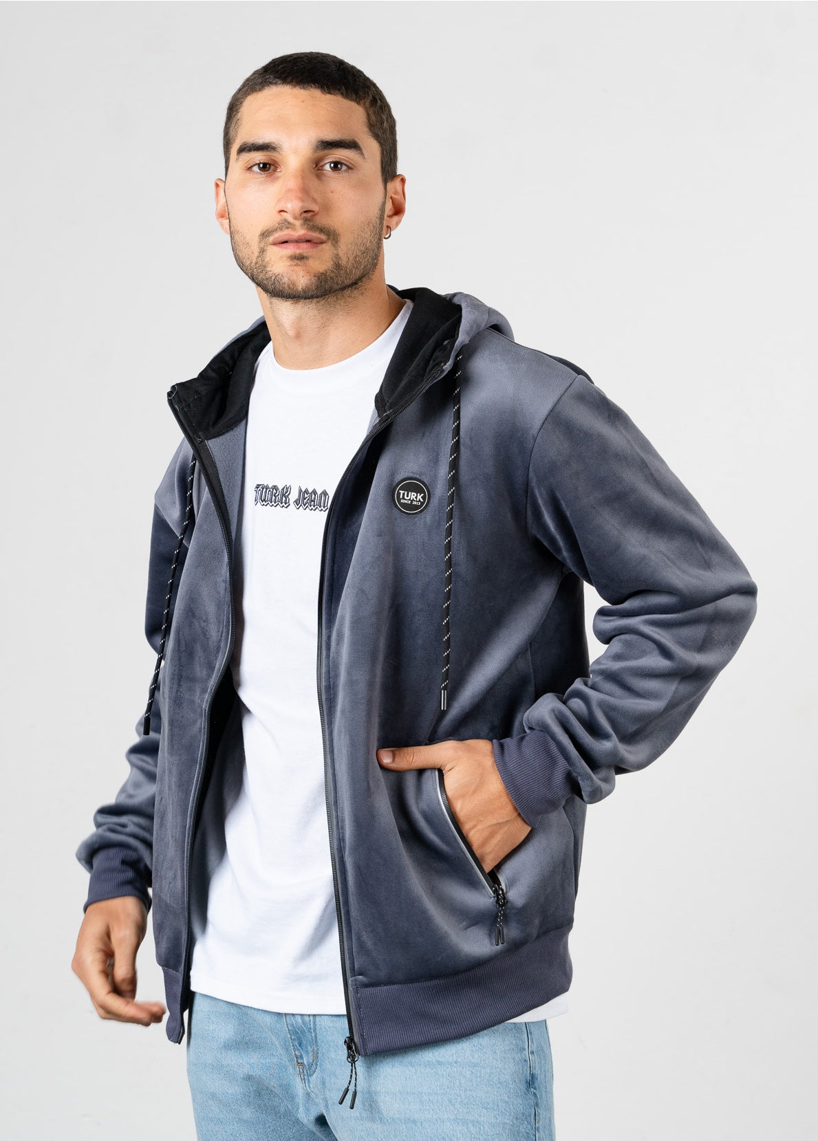 Campera Plush Alan Gris Claro