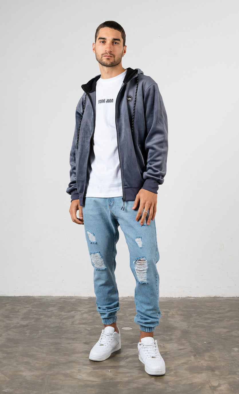 Campera Plush Alan Gris Claro