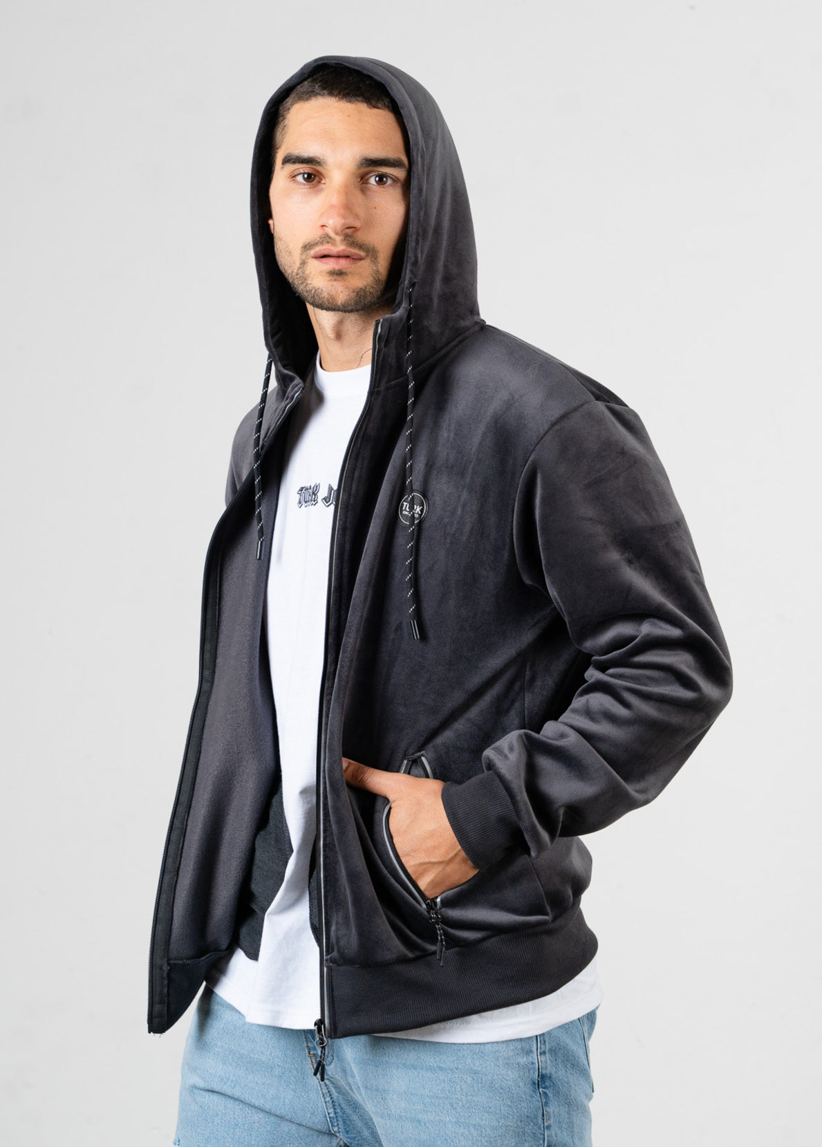 Campera Plush Alan Gris Oscuro