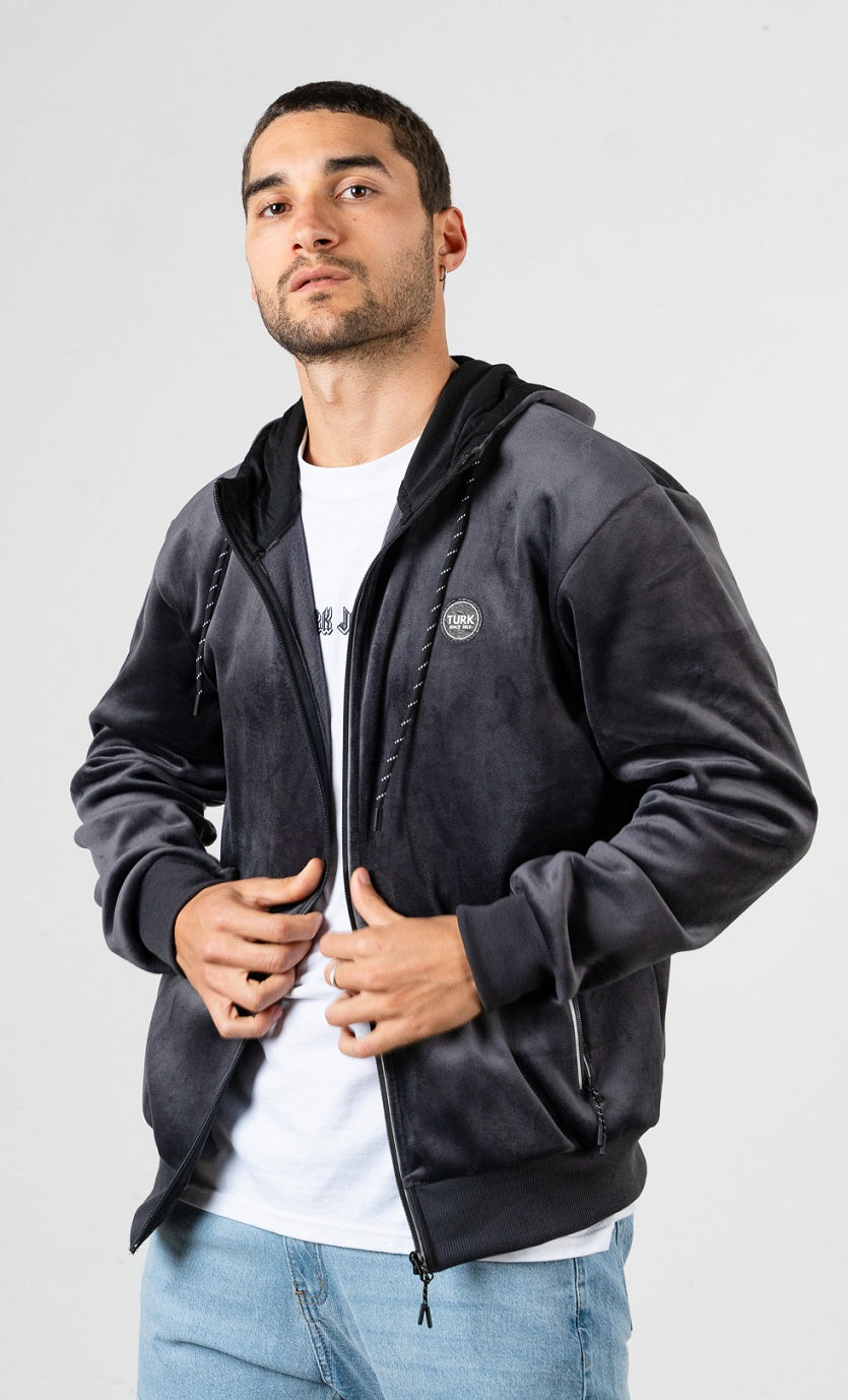 Campera Plush Alan Gris Oscuro