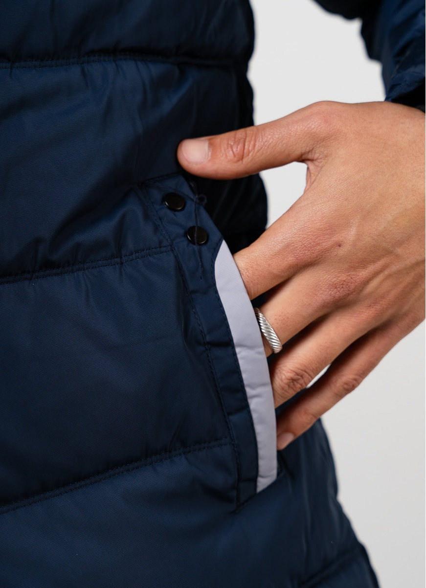 Campera Nylon Puffer Azul