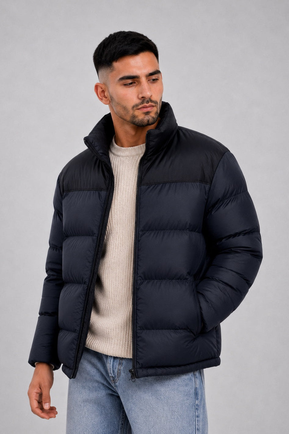 Campera Nylon Puffer Bronx Azul Marino