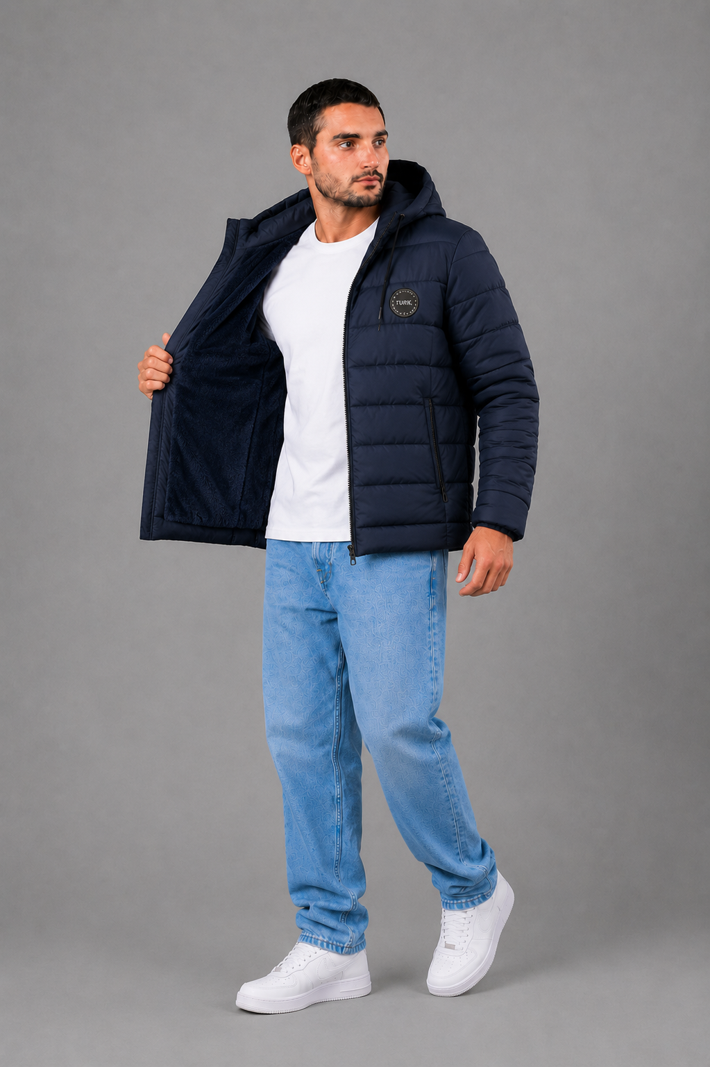 Campera Nylon Inflada Okland Azul