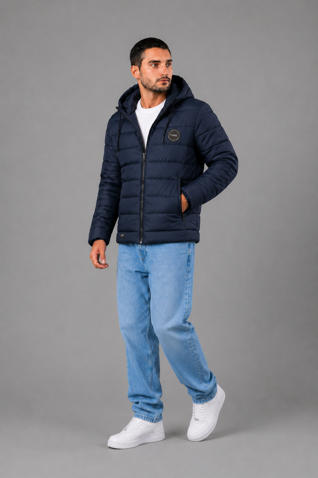 Campera Nylon Inflada Okland Azul