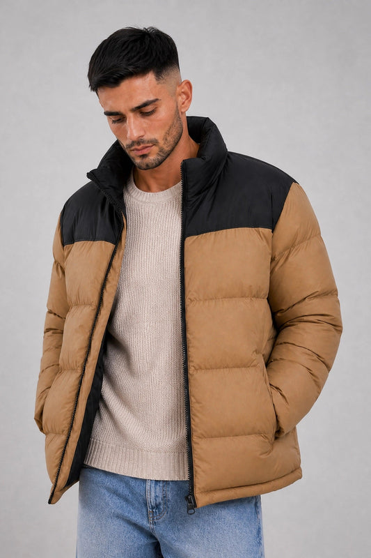 Campera Nylon Puffer Bronx Beige