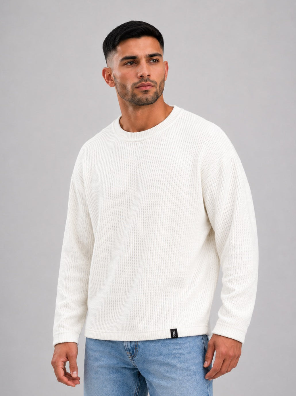Buzo Tejido Waffle Trento Blanco
