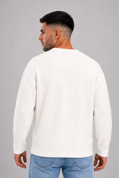 Buzo Tejido Waffle Trento Blanco