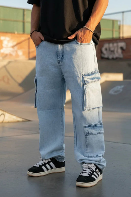 Cargo Baggy 4 Bolsillos Detroit Celeste