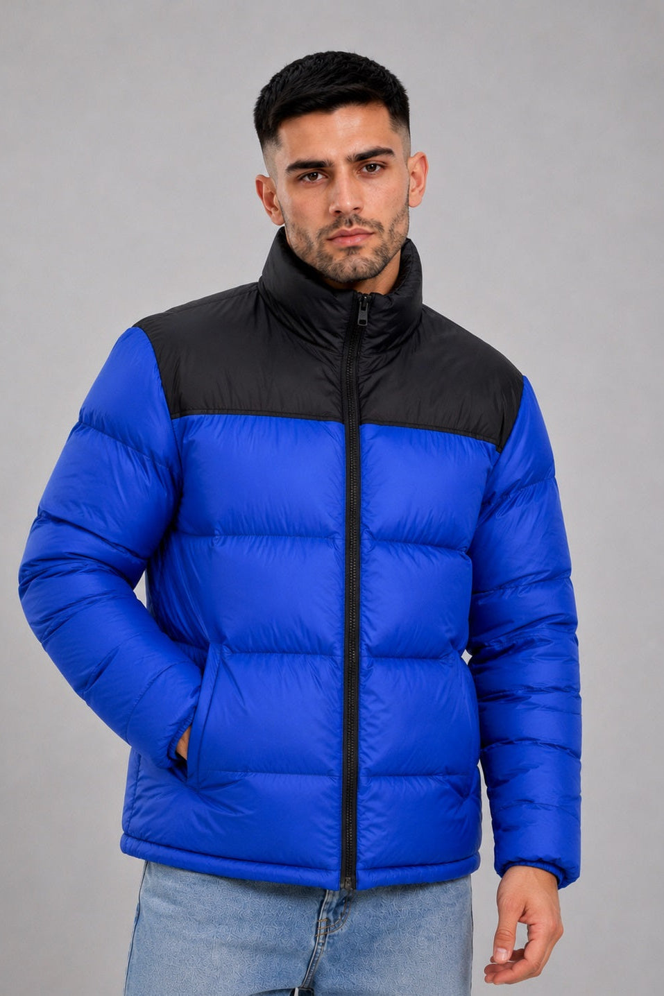 Campera Nylon Puffer Bronx Azul Francia