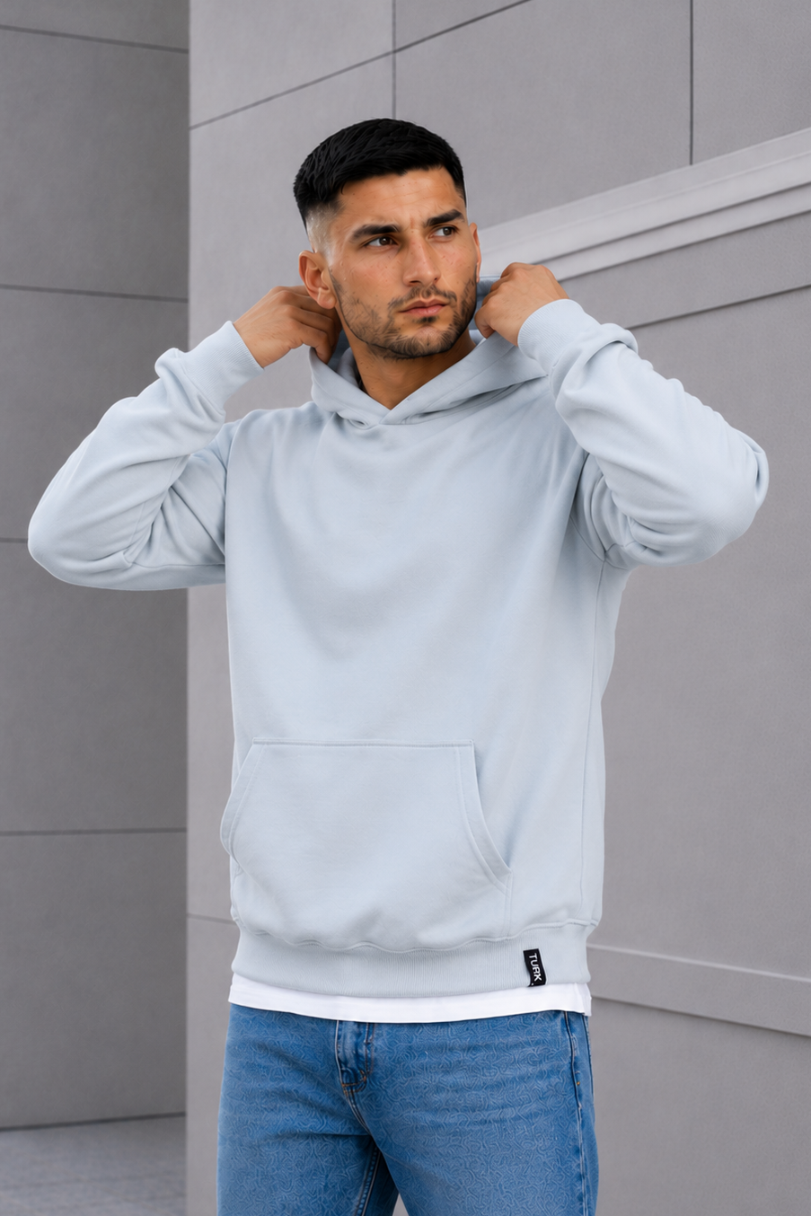 Canguro Liso Over Gris Perla