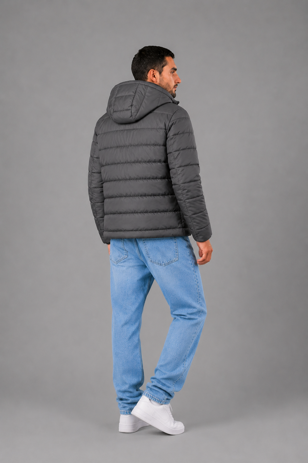 Campera Nylon Inflada Okland Gris