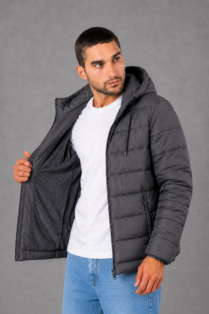 Campera Nylon Inflada Okland Gris