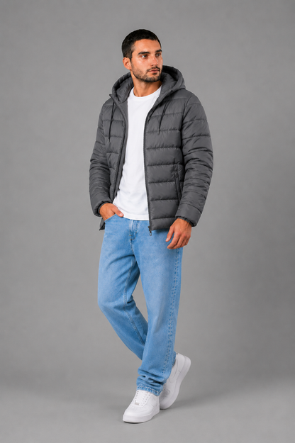 Campera Nylon Inflada Okland Gris