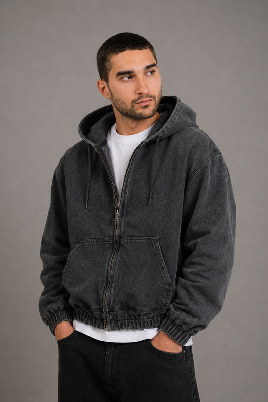 Campera Jean Boxy Duke Gris Claro