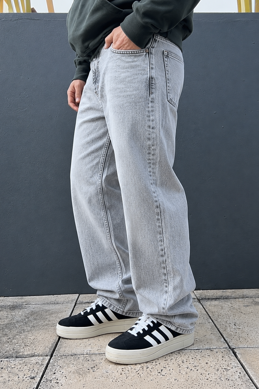 Baggy Liso Kansas Gris Claro