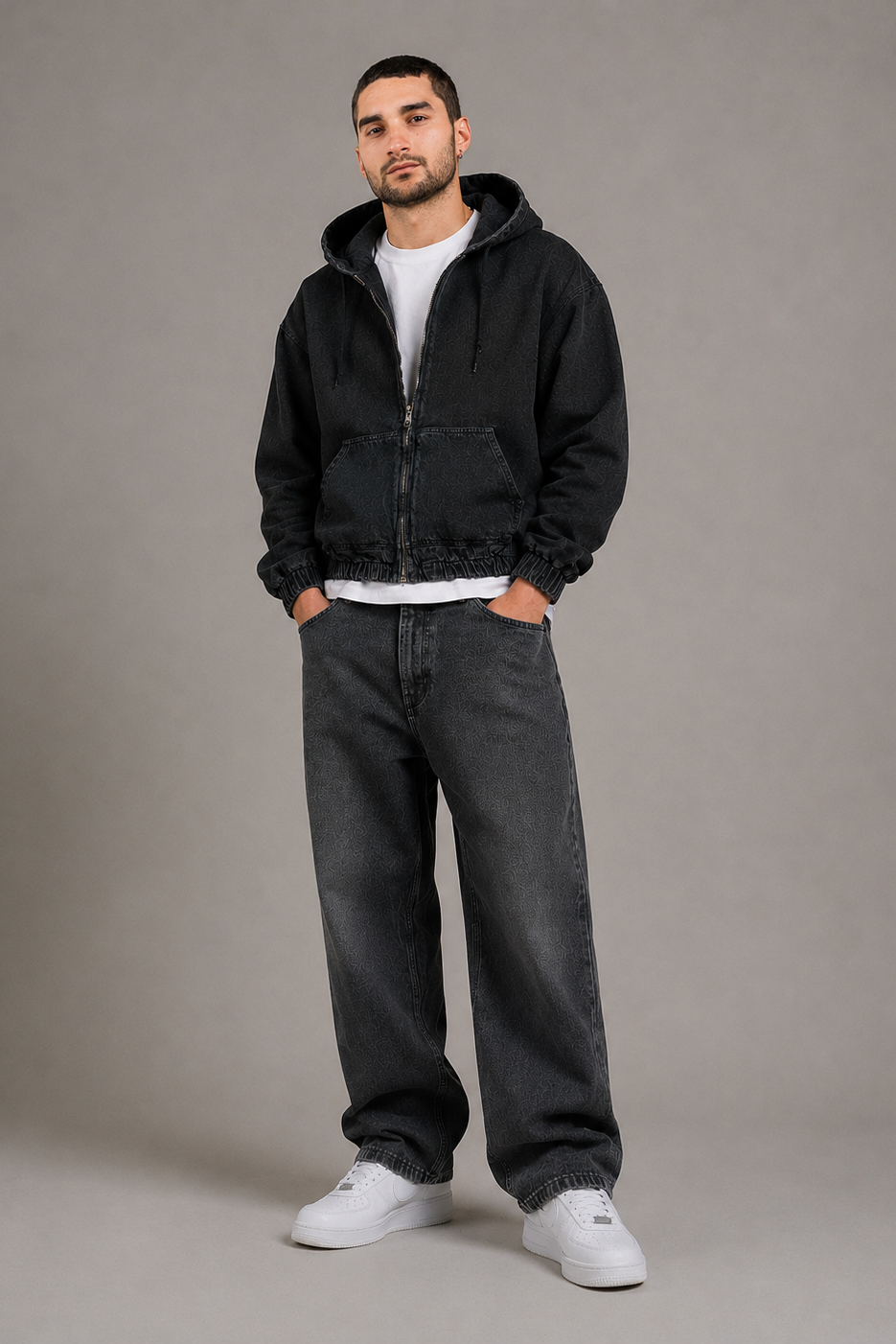 Campera Jean Boxy Duke Gris Oscuro
