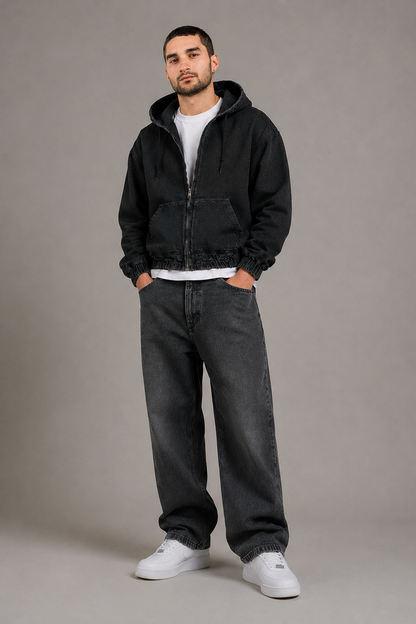 Campera Jean Boxy Duke Gris Oscuro