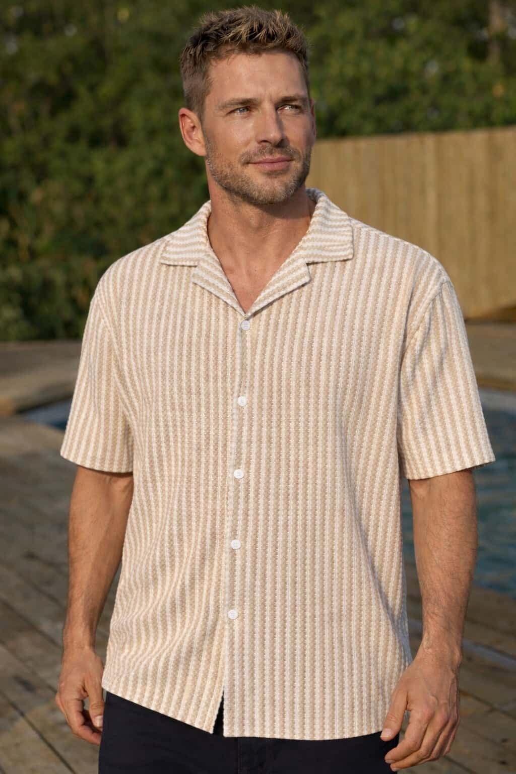 Camisa Rayas Tejida Lisboa Bei/Bla