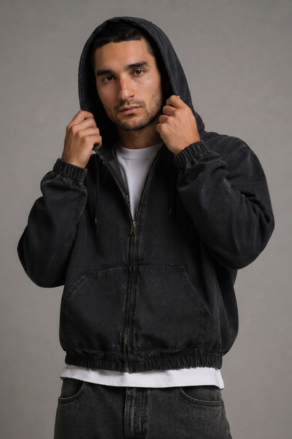 Campera Jean Boxy Duke Gris Oscuro