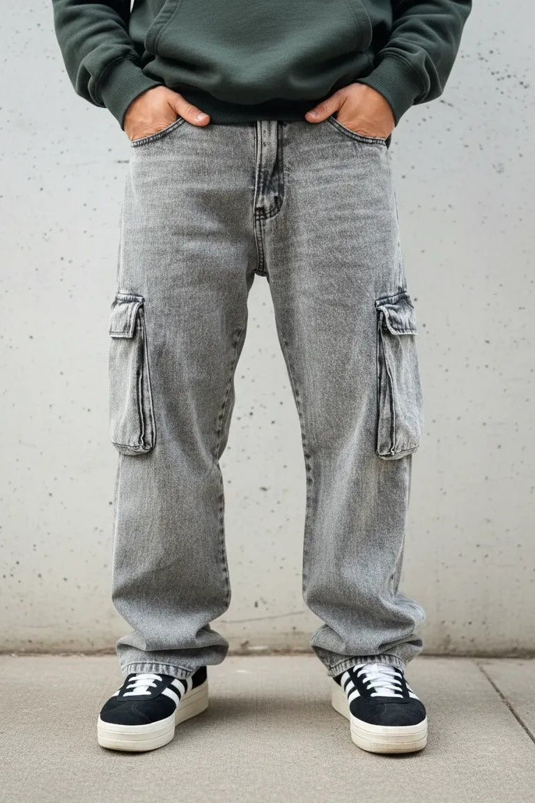 Cargo Baggy Palmer Gris Claro