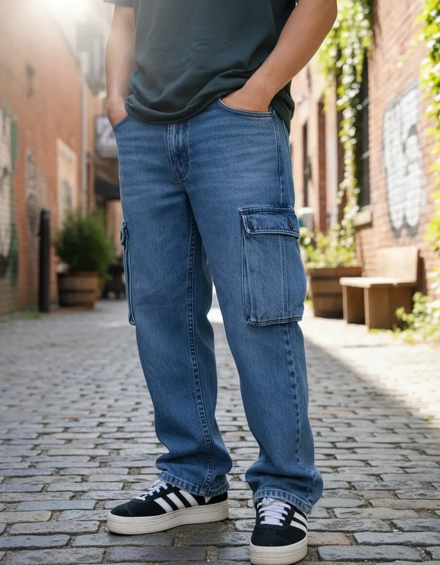 Cargo Baggy Palmer Azul