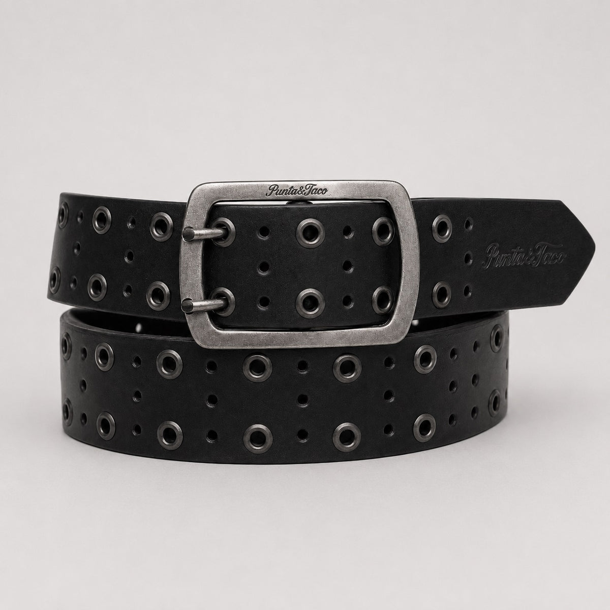 Cinto Cuero Casual Punch Negro