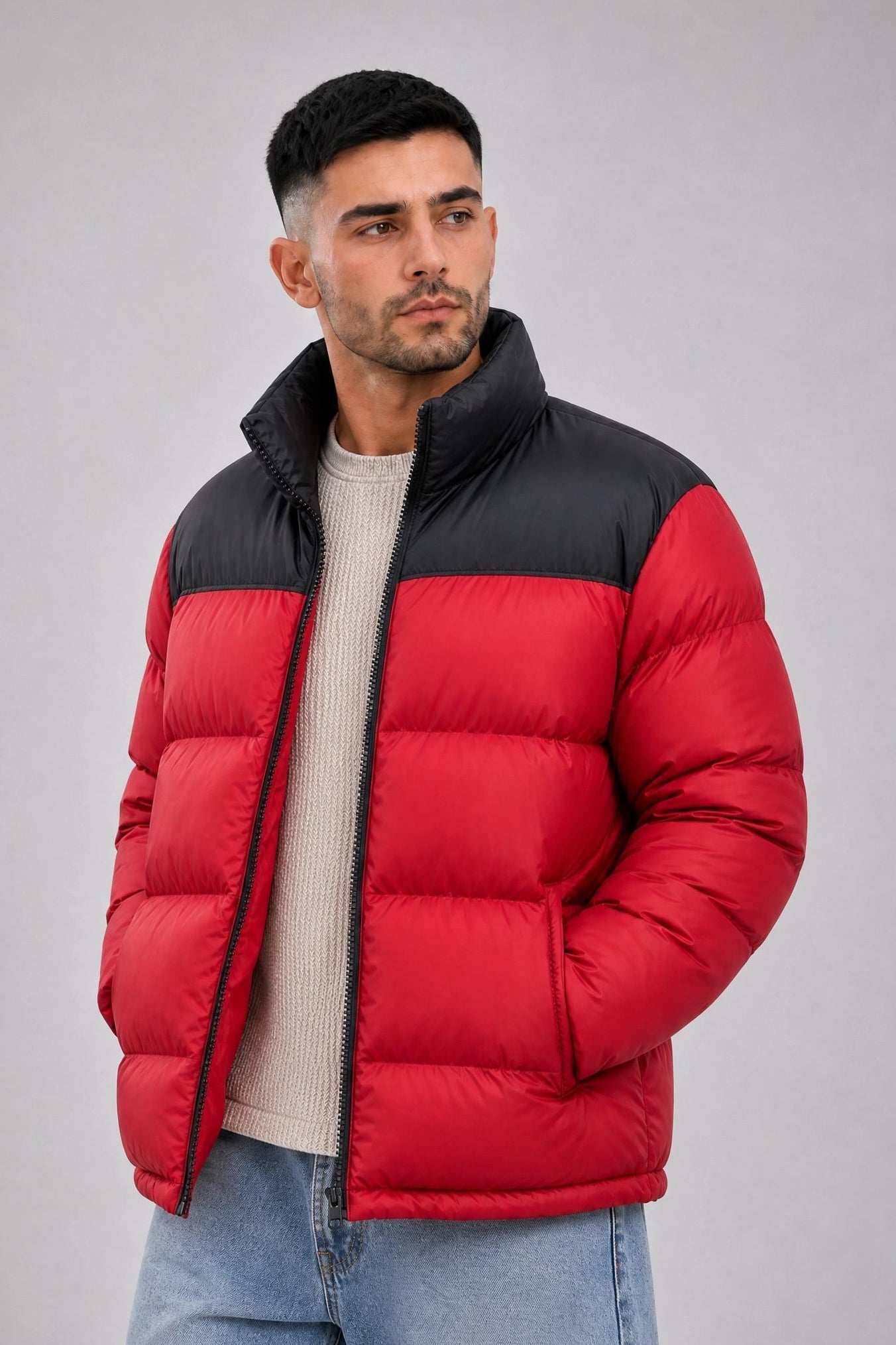 Campera Nylon Puffer Bronx Rojo