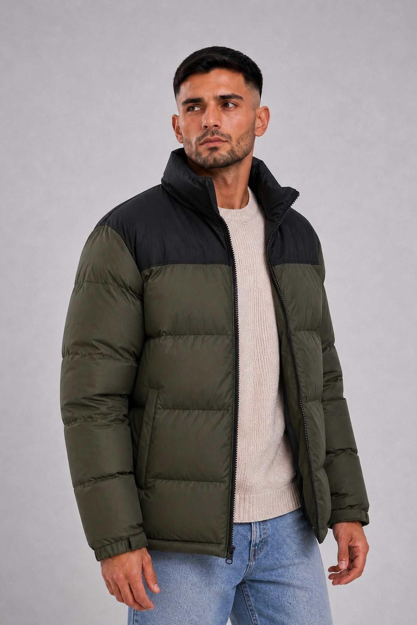 Campera Nylon Puffer Bronx Verde